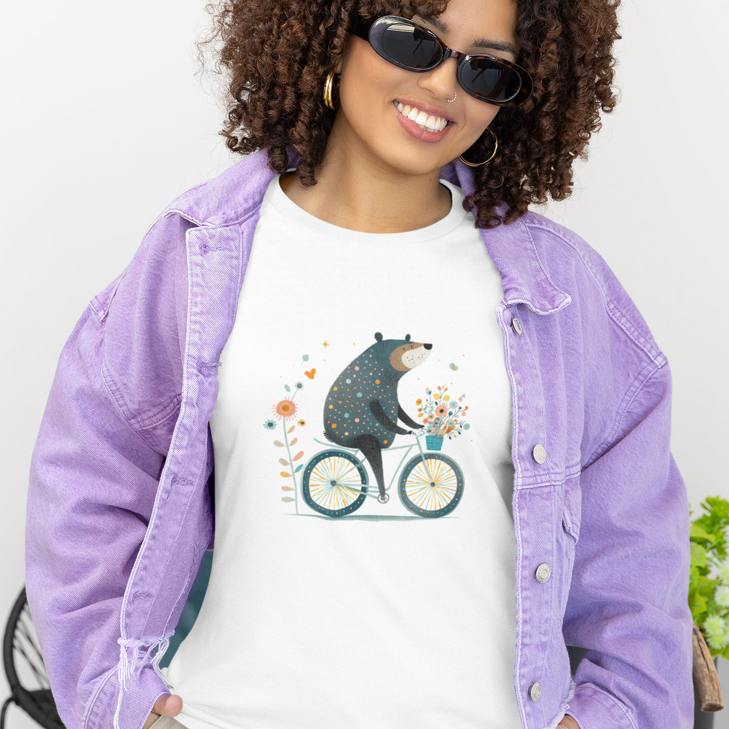 Bear on a bicycle t-shirt