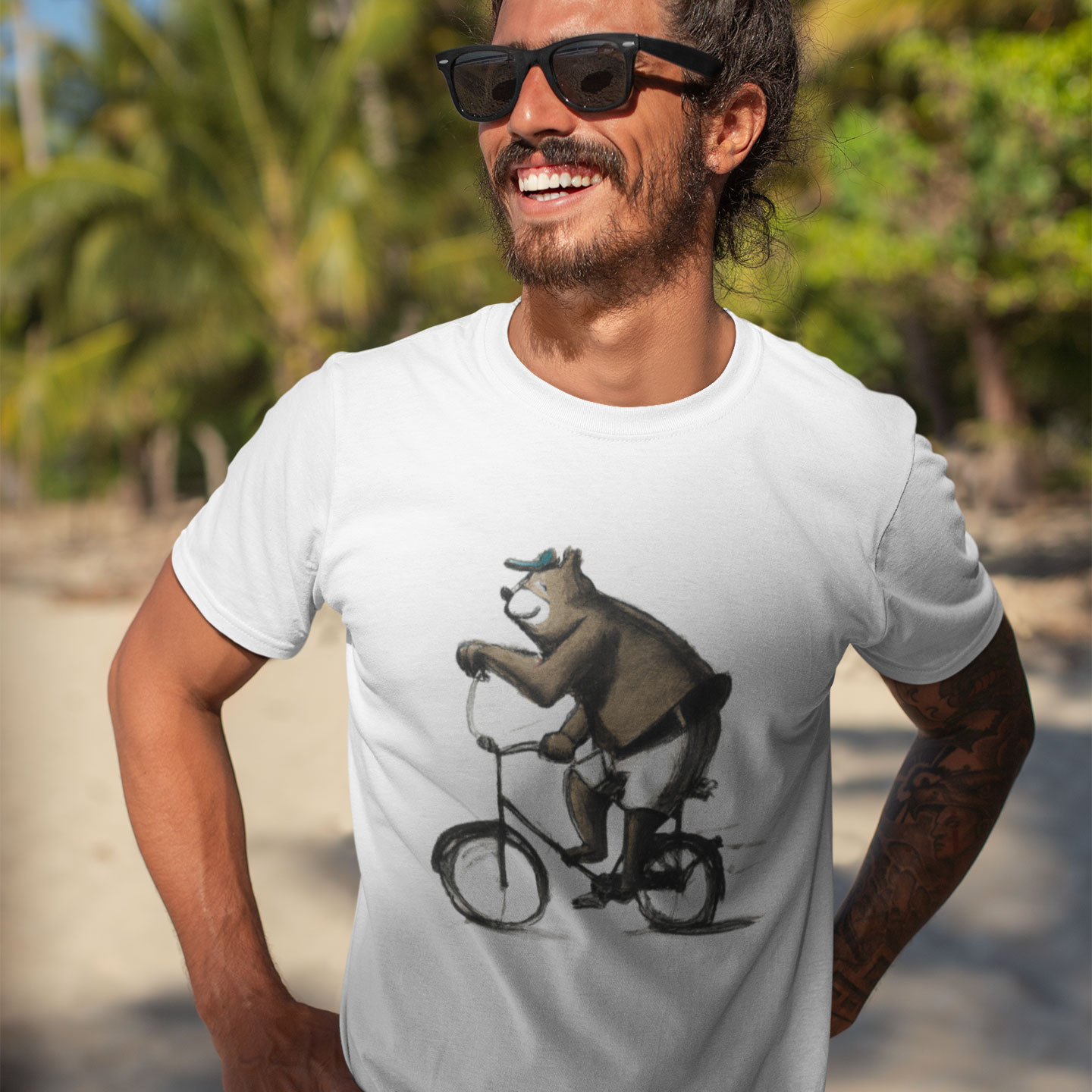 Bear riding a bike t-shirt